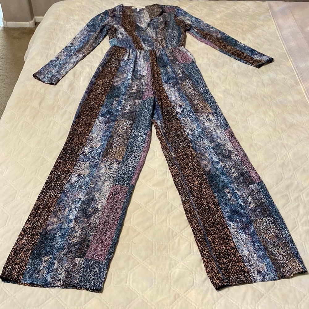BCBG multi colored wide leg jumpsuit